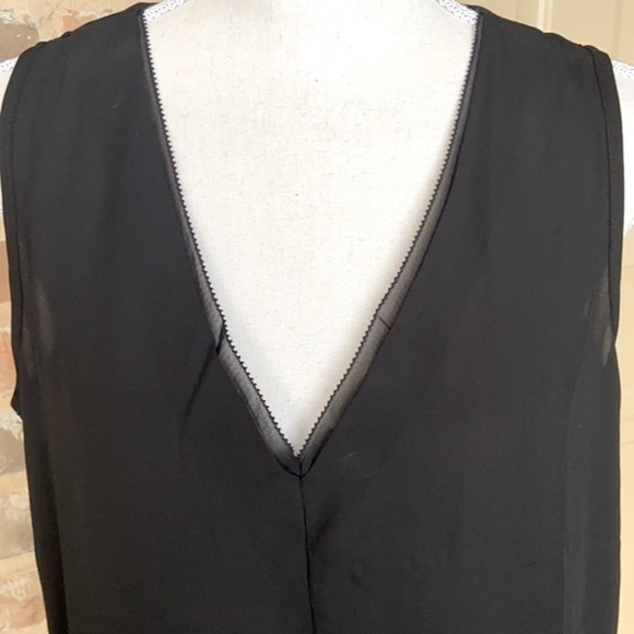 NWOT Cato Rich Black Lined Sheer Top Size Large - Picture 2 of 9